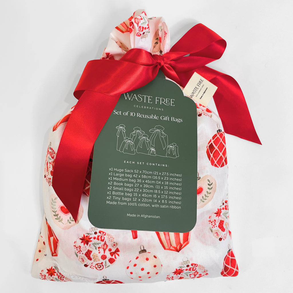 Christmas Baubles (Reusable Gift Bag Set)