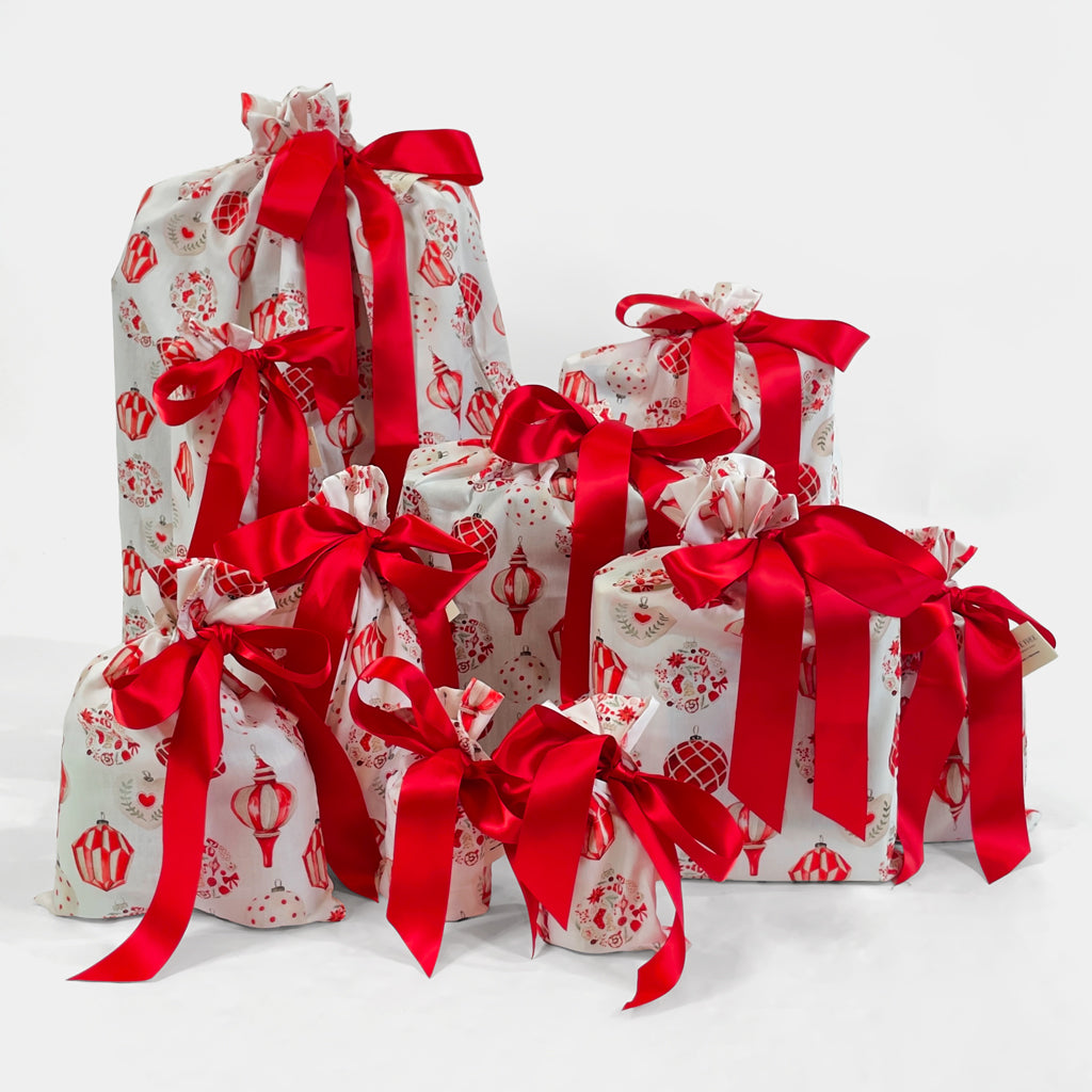 Christmas Baubles (Reusable Gift Bag Set)