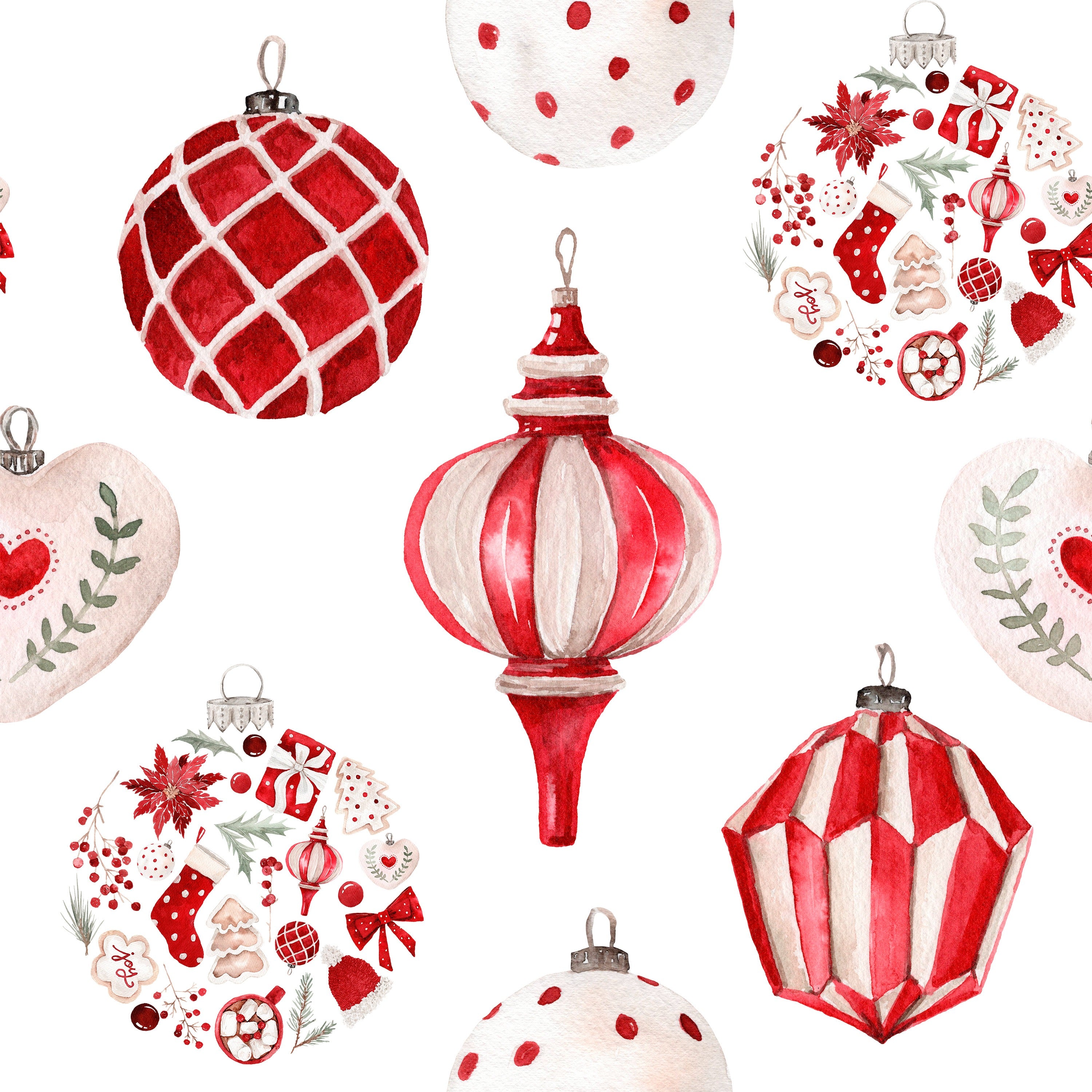 Christmas Baubles (Reusable Gift Bag Set) Set of 5